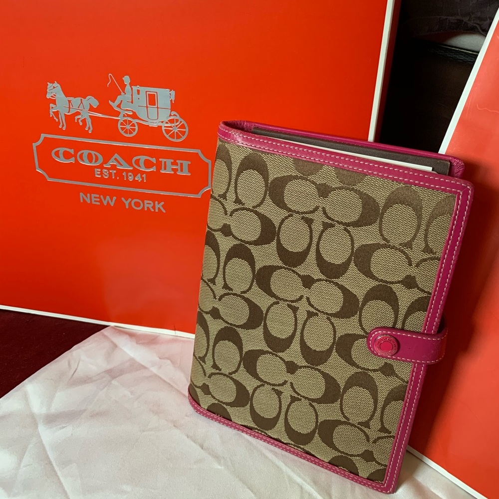 COACH 6x8 Pink Slip Jacket Agenda Planner 2005